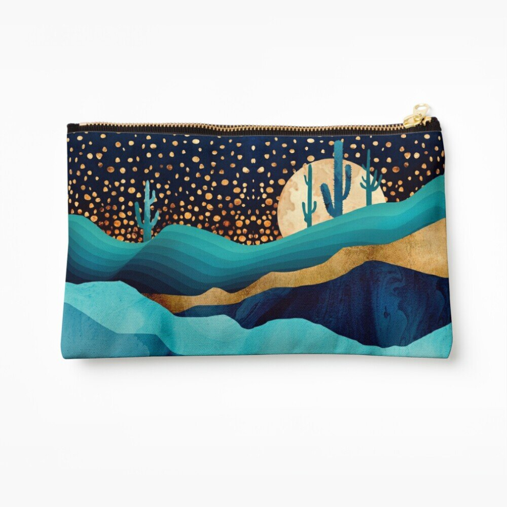 Whibos Indigo Makeup Bag Desert Night Cosmetic Organizer Tyvek Paper Bags Zipper Pouch
