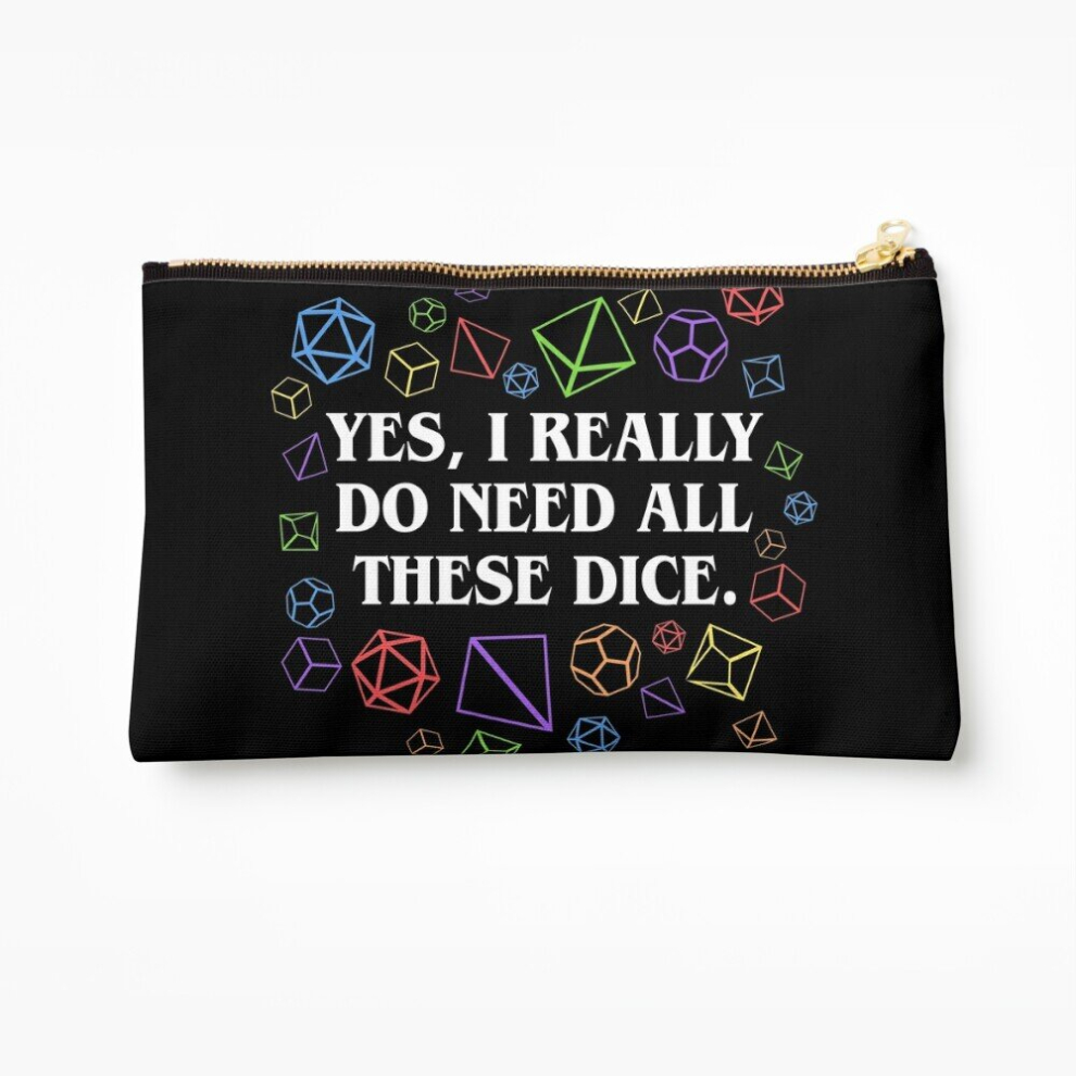Whibos Makeup Bag Yes I Really Do Need All These Dice Tabletop Rpg Cosmetic Organizer Tyvek Paper Bags Zipper Pouch