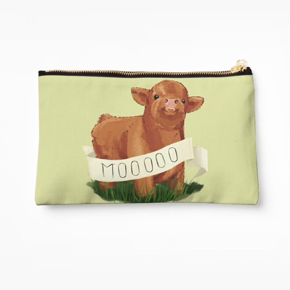 Whibos Makeup Bag Baby Highland Cow Cosmetic Organizer Tyvek Paper Bags Zipper Pouch