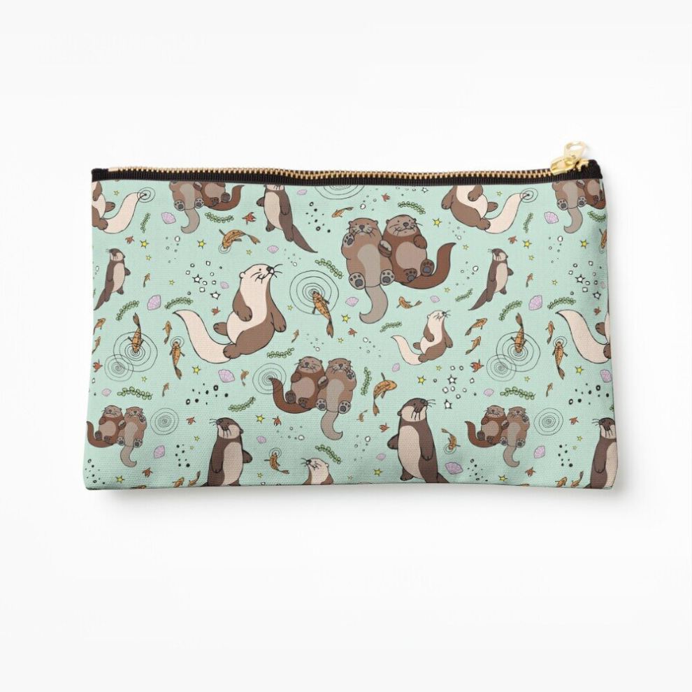 Whibos Makeup Bag Sea Otters Cosmetic Organizer Tyvek Paper Bags Zipper Pouch