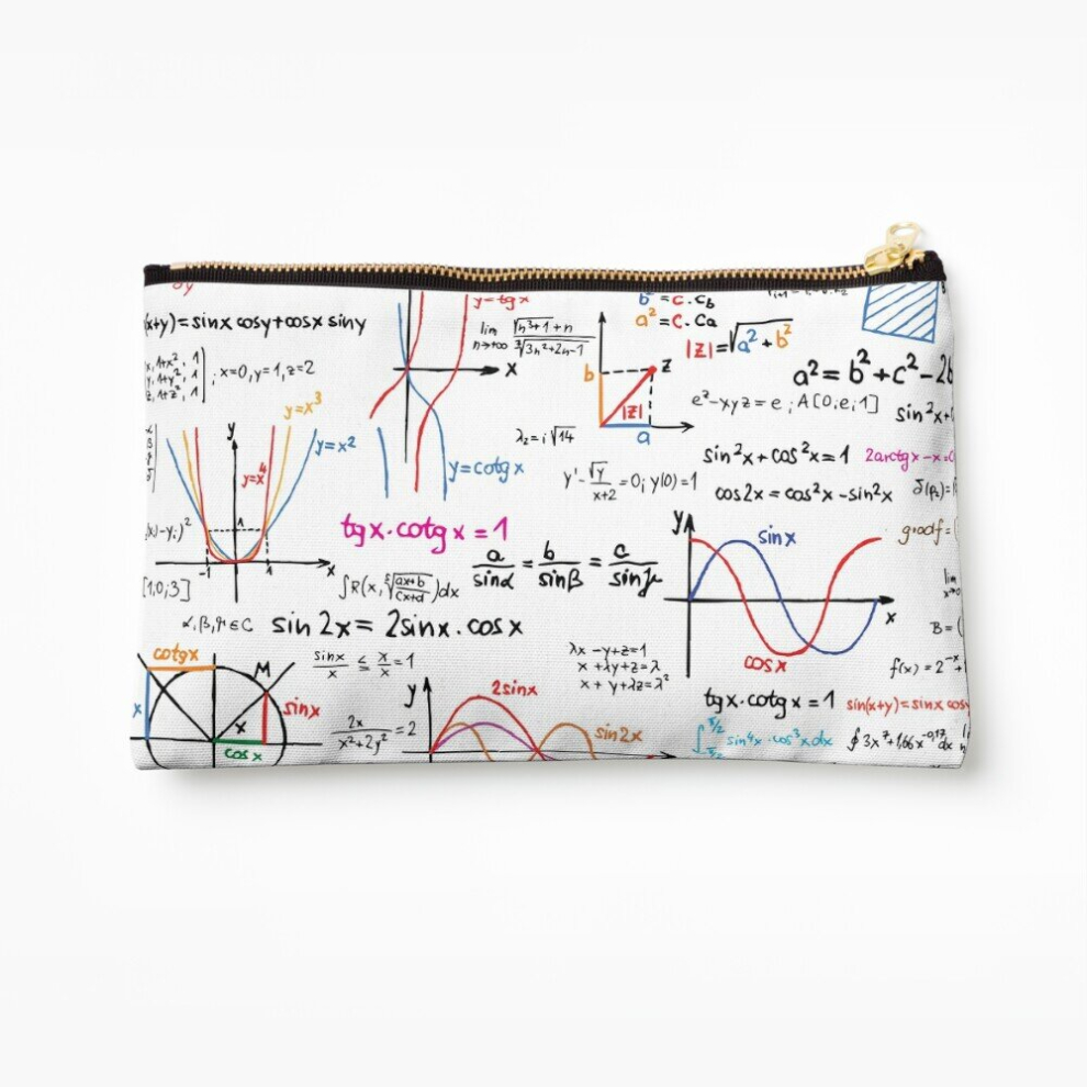 Whibos Makeup Bag Mathematics Formulas Numbers Cosmetic Organizer Tyvek Paper Bags Zipper Pouch