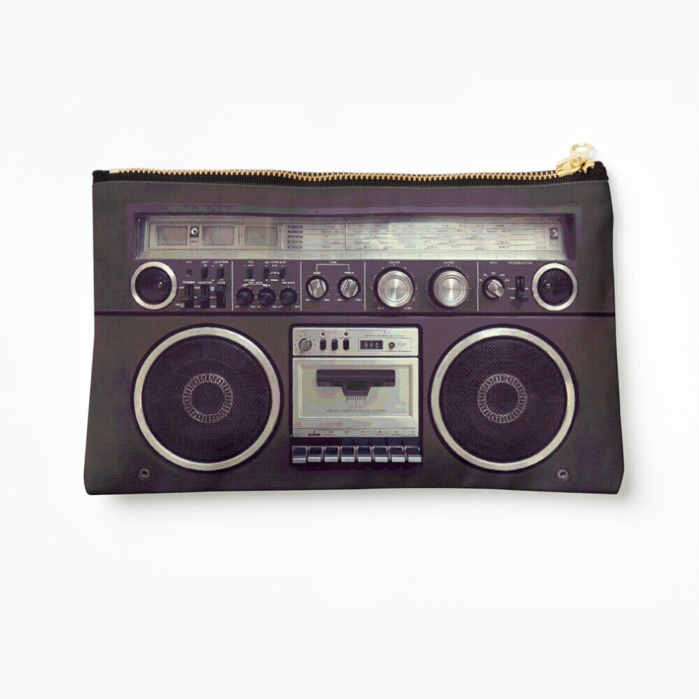 Whibos Makeup Bag 80S Retro Boombox Cassette Player Cosmetic Organizer Tyvek Paper Bags Zipper Pouch