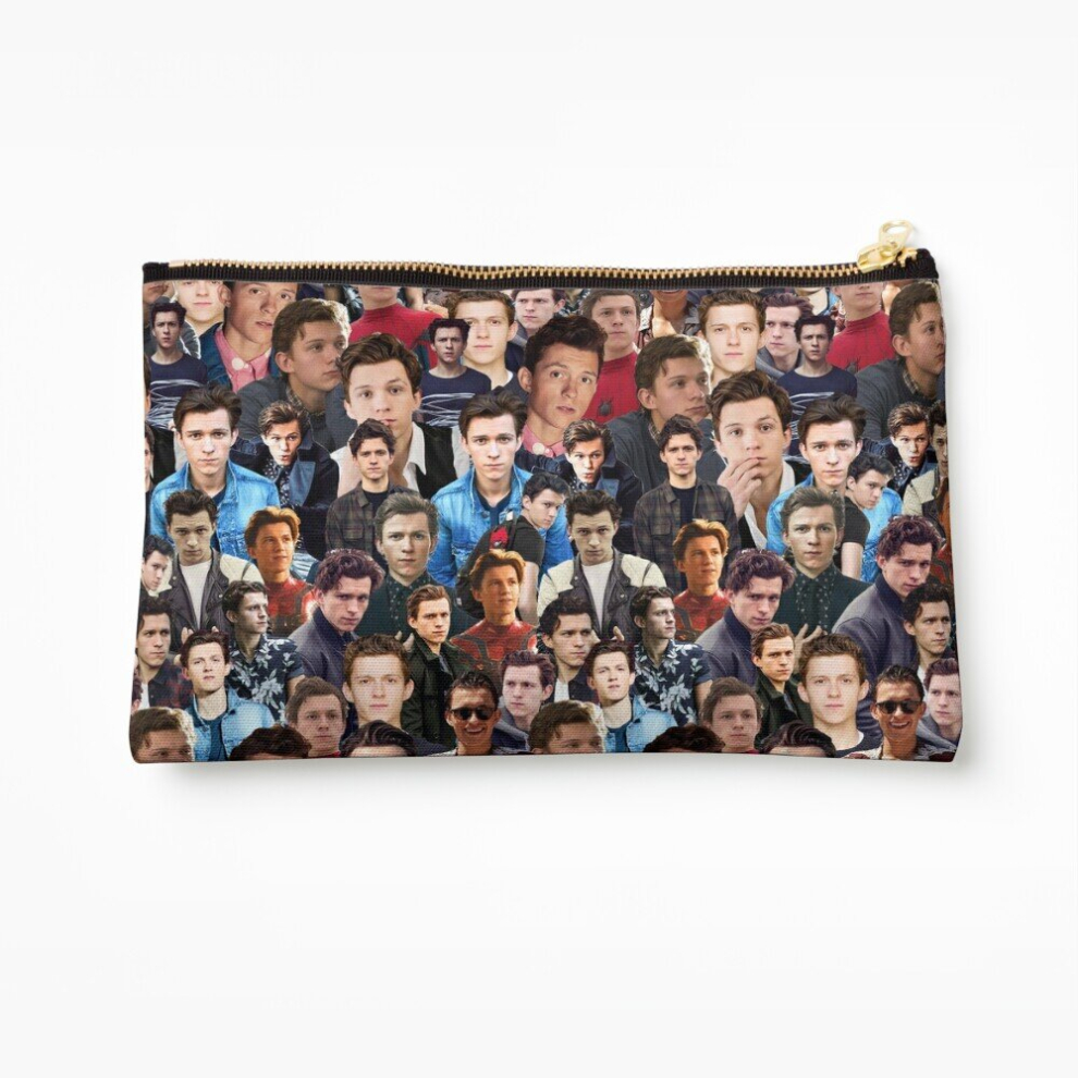 Whibos Makeup Bag Tom Holland Collage Cosmetic Organizer Tyvek Paper Bags Zipper Pouch