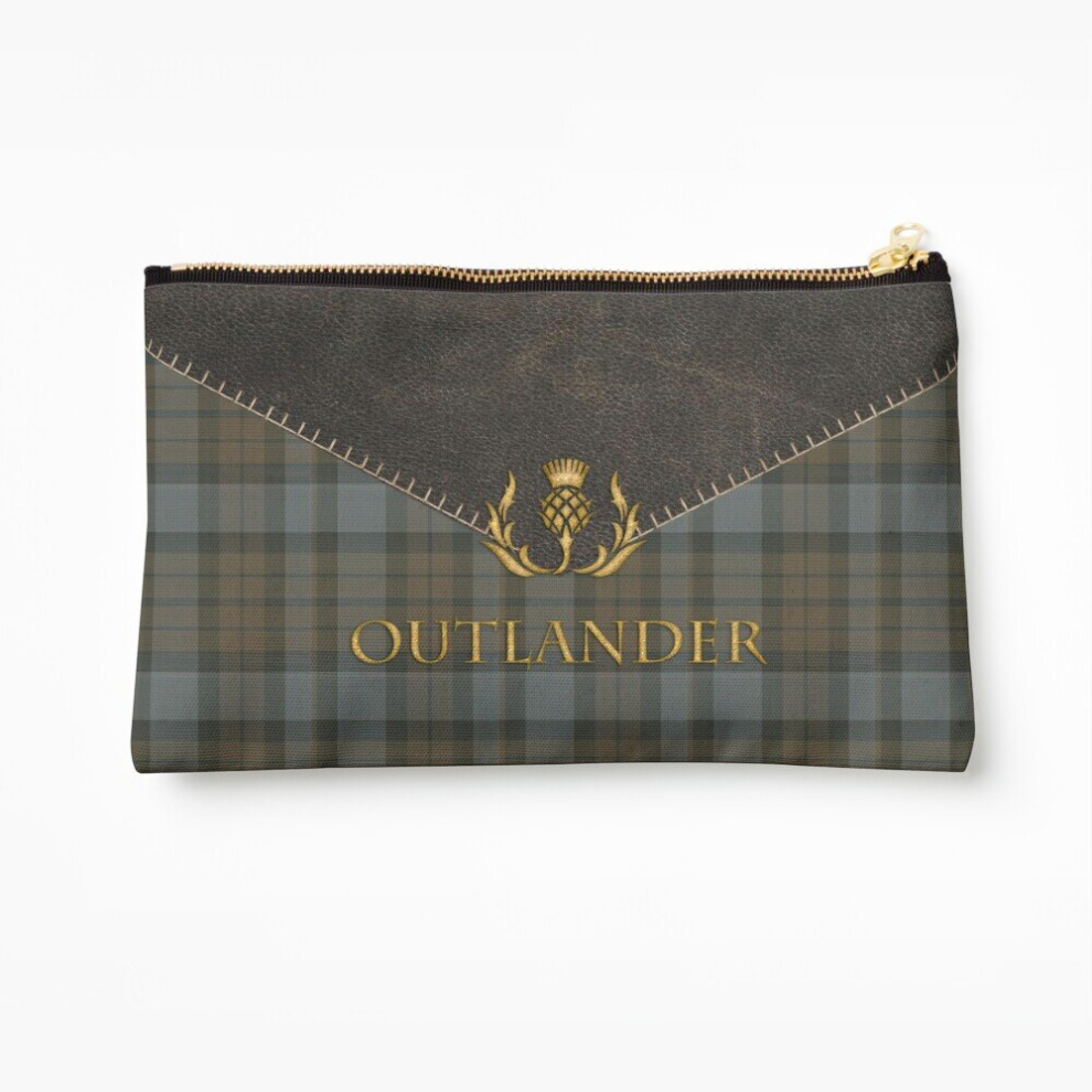 Whibos Makeup Bag Leather And Tartan - Outlander Cosmetic Organizer Tyvek Paper Bags Zipper Pouch
