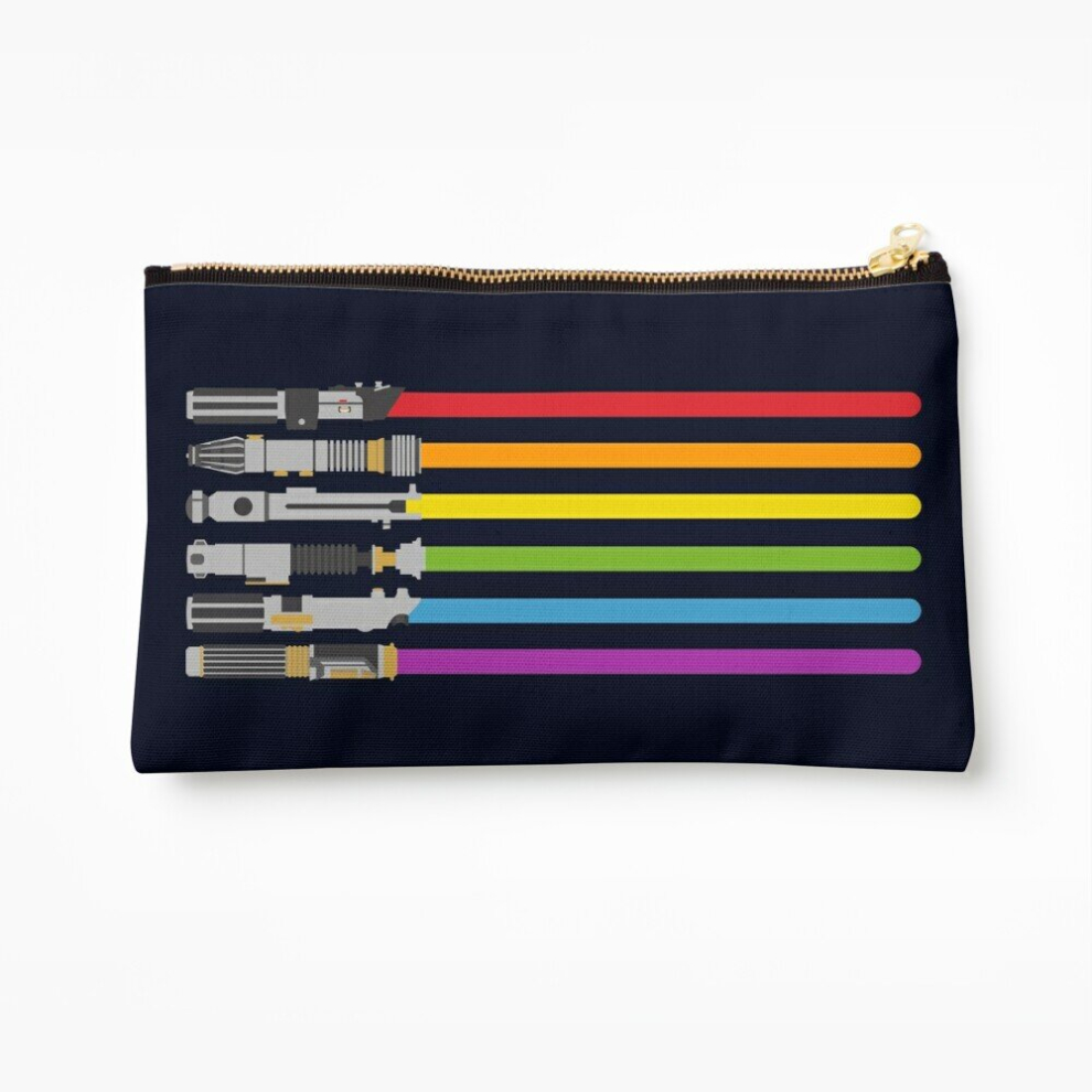 Whibos Makeup Bag Lightsaber Rainbow Cosmetic Organizer Tyvek Paper Bags Zipper Pouch