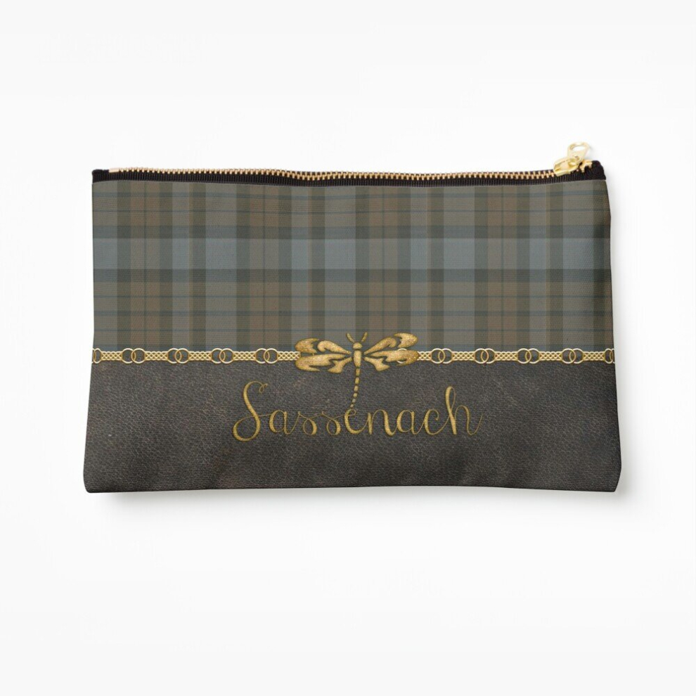 Whibos Makeup Bag Leather And Tartan - Sassenach Ii Cosmetic Organizer Tyvek Paper Bags Zipper Pouch