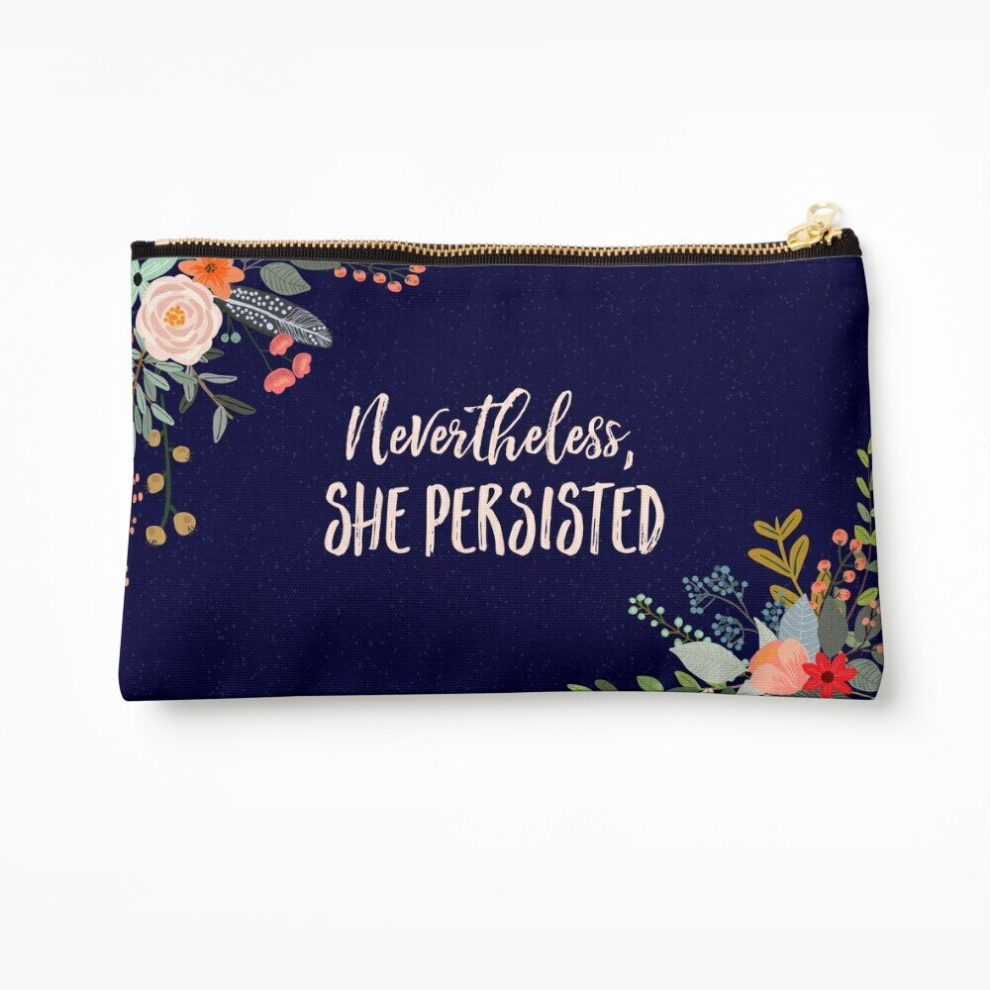 Whibos Makeup Bag Nevertheless, She Persisted Cosmetic Organizer Tyvek Paper Bags Zipper Pouch