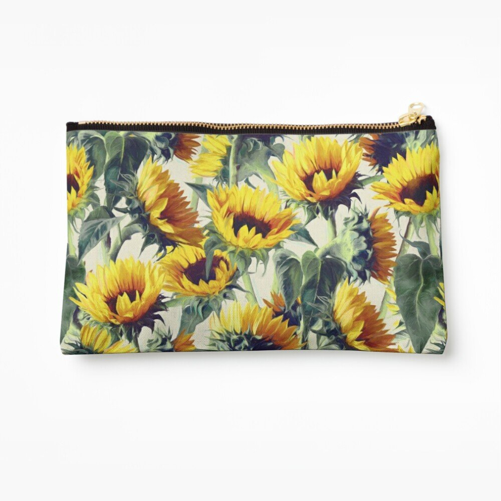 Whibos Makeup Bag Sunflowers Forever Cosmetic Organizer Tyvek Paper Bags Zipper Pouch
