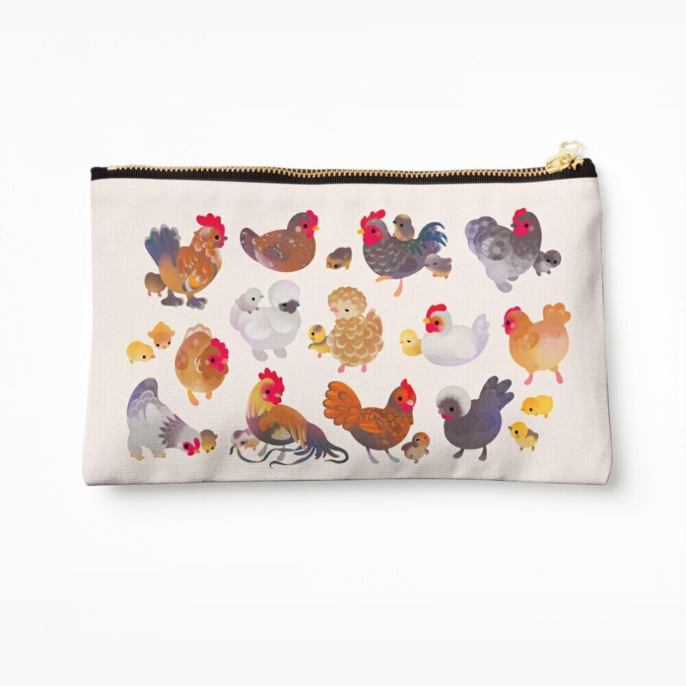 Whibos Makeup Bag Chicken And Chick Cosmetic Organizer Tyvek Paper Bags Zipper Pouch