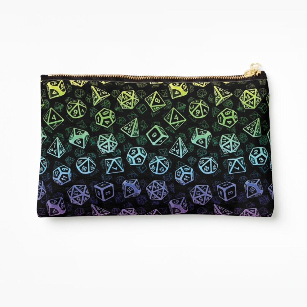 Whibos Makeup Bag D20 Dice Set Pattern (Rainbow) Cosmetic Organizer Tyvek Paper Bags Zipper Pouch