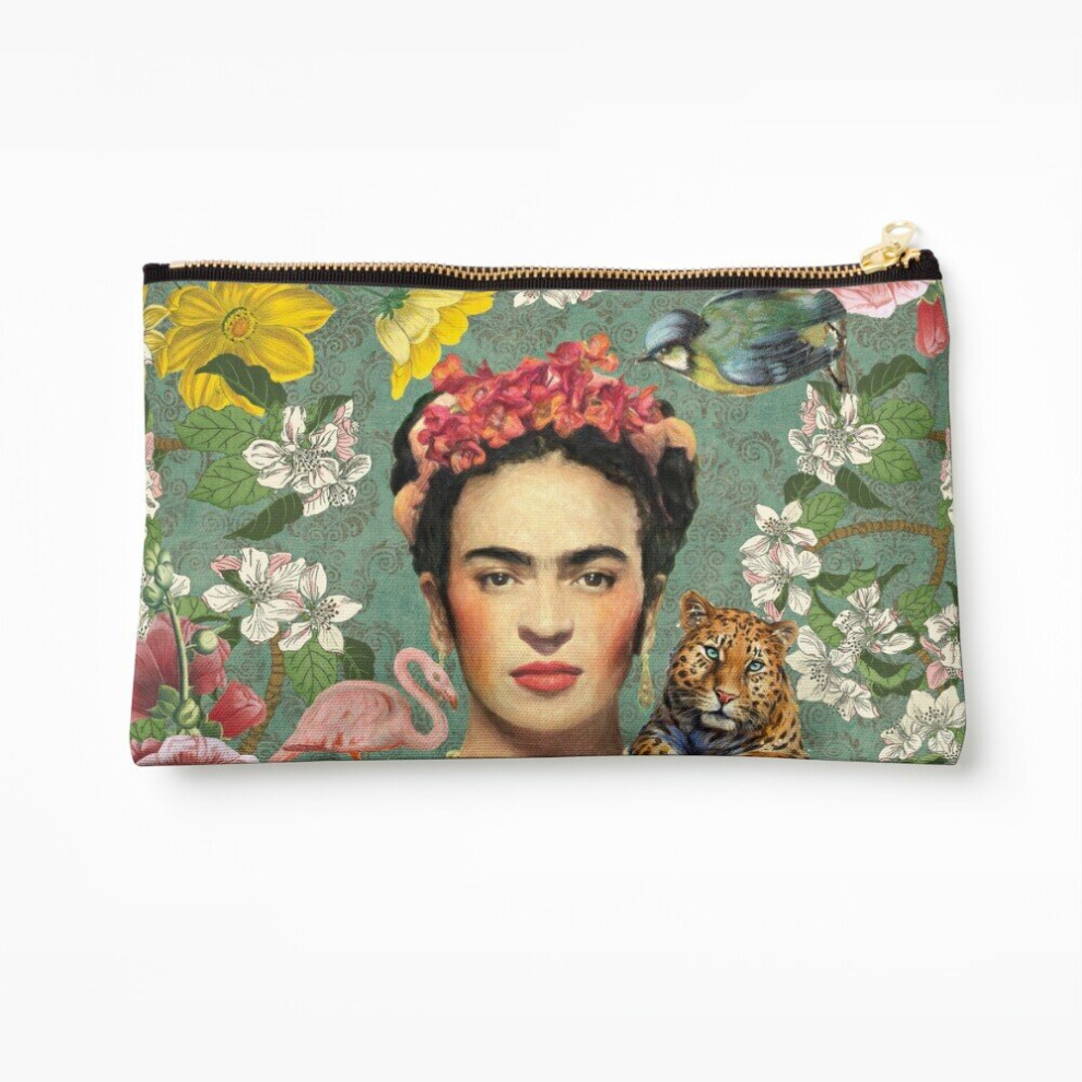 Whibos Makeup Bag Frida Kahlo Cosmetic Organizer Tyvek Paper Bags Zipper Pouch