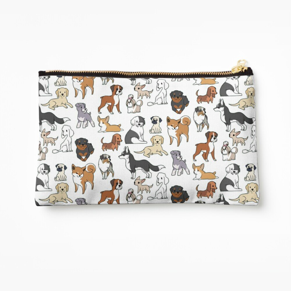 Whibos Makeup Bag Dogs Cosmetic Organizer Tyvek Paper Bags Zipper Pouch