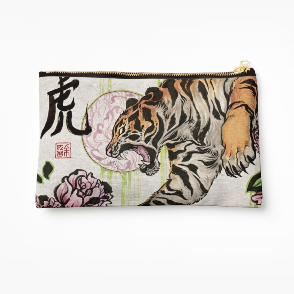 Whibos Makeup Bag Tiger Cosmetic Organizer Tyvek Paper Bags Zipper Pouch