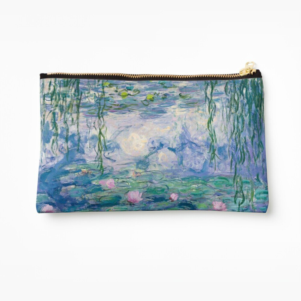 Whibos Makeup Bag Water Lilies Claude Monet Fine Art Cosmetic Organizer Tyvek Paper Bags Zipper Pouch