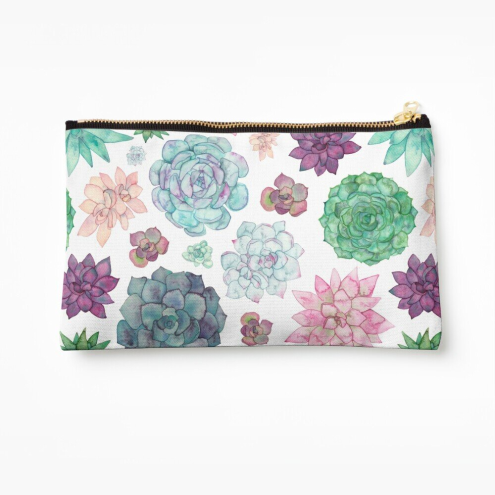 Whibos Makeup Bag Succulent Garden Cosmetic Organizer Tyvek Paper Bags Zipper Pouch