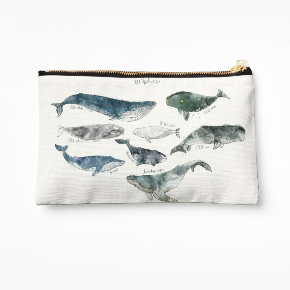 Whibos Makeup Bag Whales Cosmetic Organizer Tyvek Paper Bags Zipper Pouch