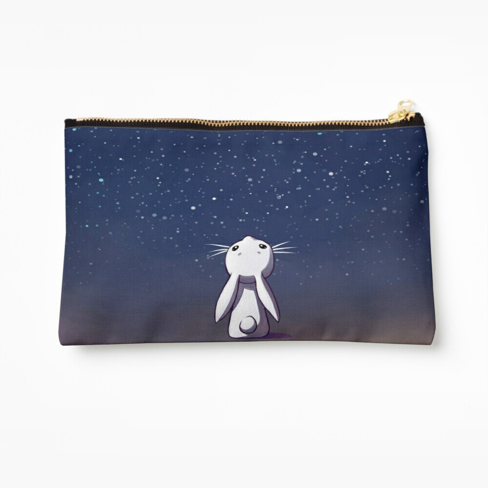 Whibos Makeup Bag Moon Bunny Cosmetic Organizer Tyvek Paper Bags Zipper Pouch