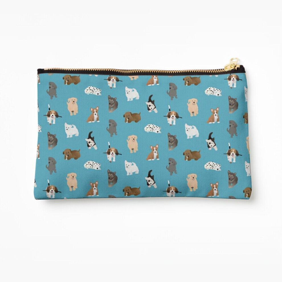 Whibos Blue Makeup Bag Puppies (Blue) Cosmetic Organizer Tyvek Paper Bags Zipper Pouch