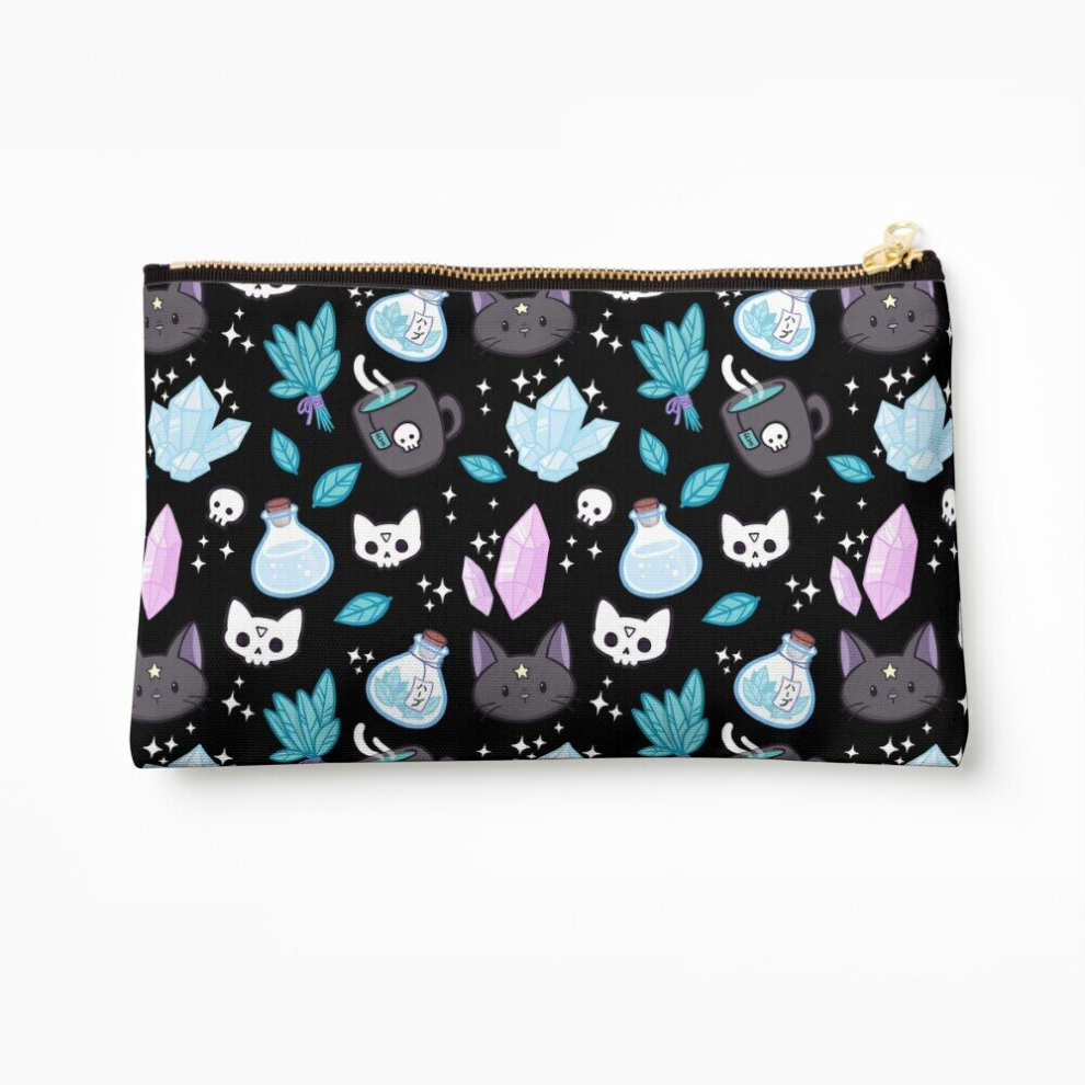 Whibos Black Makeup Bag Herb Witch Nikury Cosmetic Organizer Tyvek Paper Bags Zipper Pouch