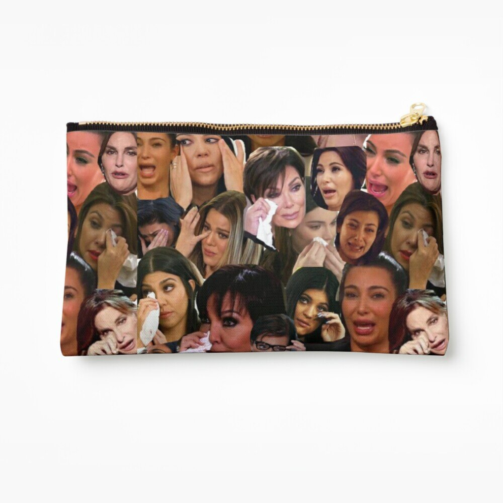 Whibos Makeup Bag Kardashian's Crying Collage Cosmetic Organizer Tyvek Paper Bags Zipper Pouch