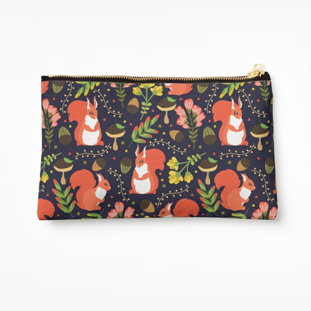 Whibos Makeup Bag Squirrels Cosmetic Organizer Tyvek Paper Bags Zipper Pouch