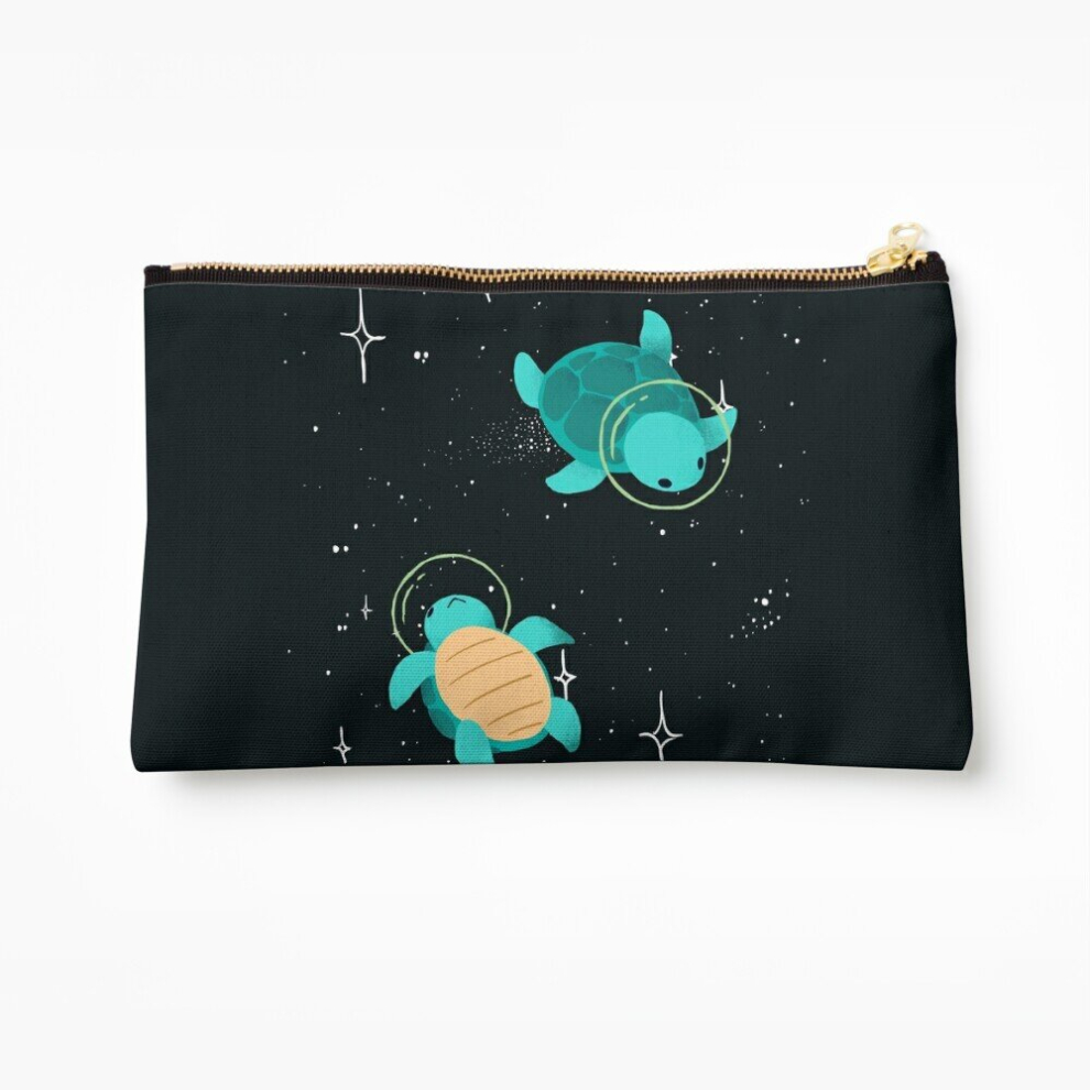 Whibos Makeup Bag Space Turtles Cosmetic Organizer Tyvek Paper Bags Zipper Pouch