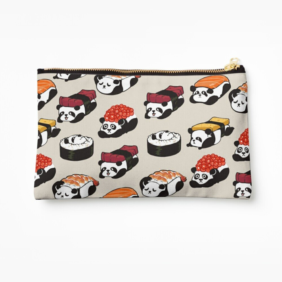 Whibos Makeup Bag Sushi Panda Cosmetic Organizer Tyvek Paper Bags Zipper Pouch