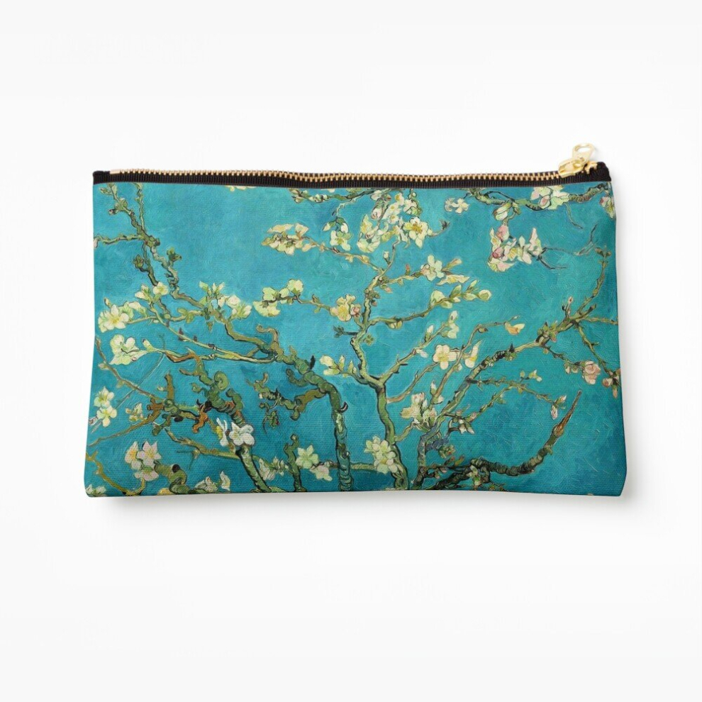 Whibos Makeup Bag Vincent Van Gogh Blossoming Almond Tree Cosmetic Organizer Tyvek Paper Bags Zipper Pouch