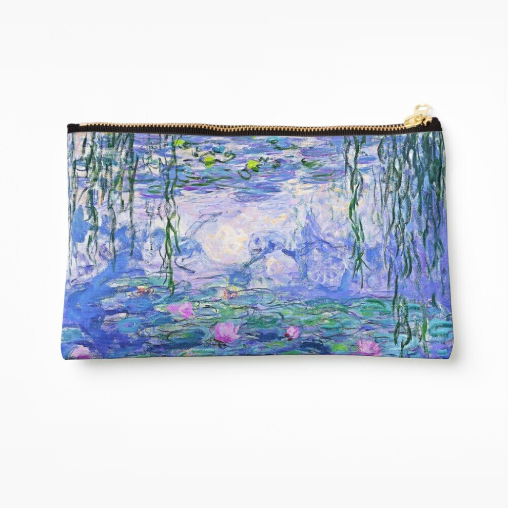 Whibos Makeup Bag Claude Monet Water Lilies Cosmetic Organizer Tyvek Paper Bags Zipper Pouch