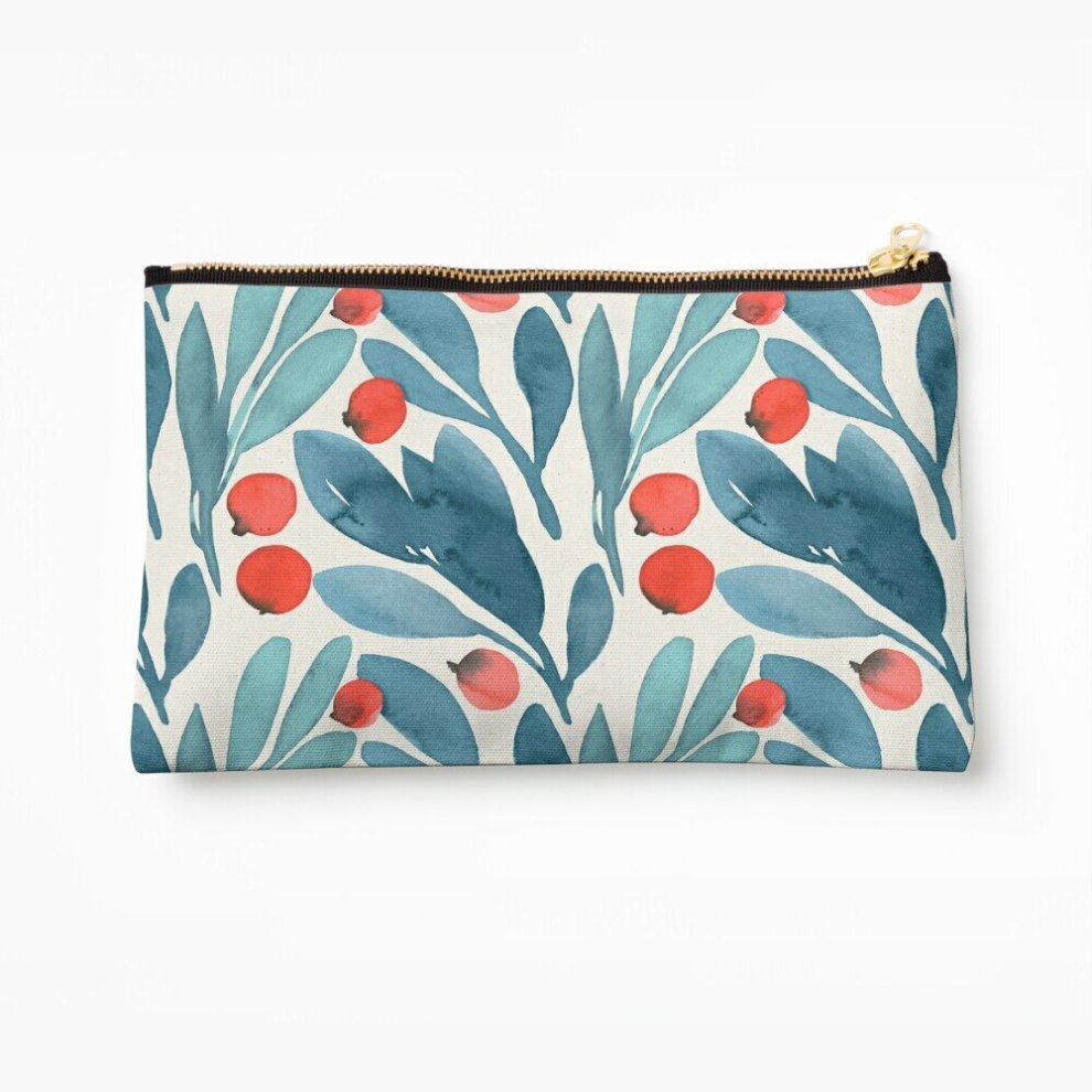 Whibos Makeup Bag Winterberries Cosmetic Organizer Tyvek Paper Bags Zipper Pouch