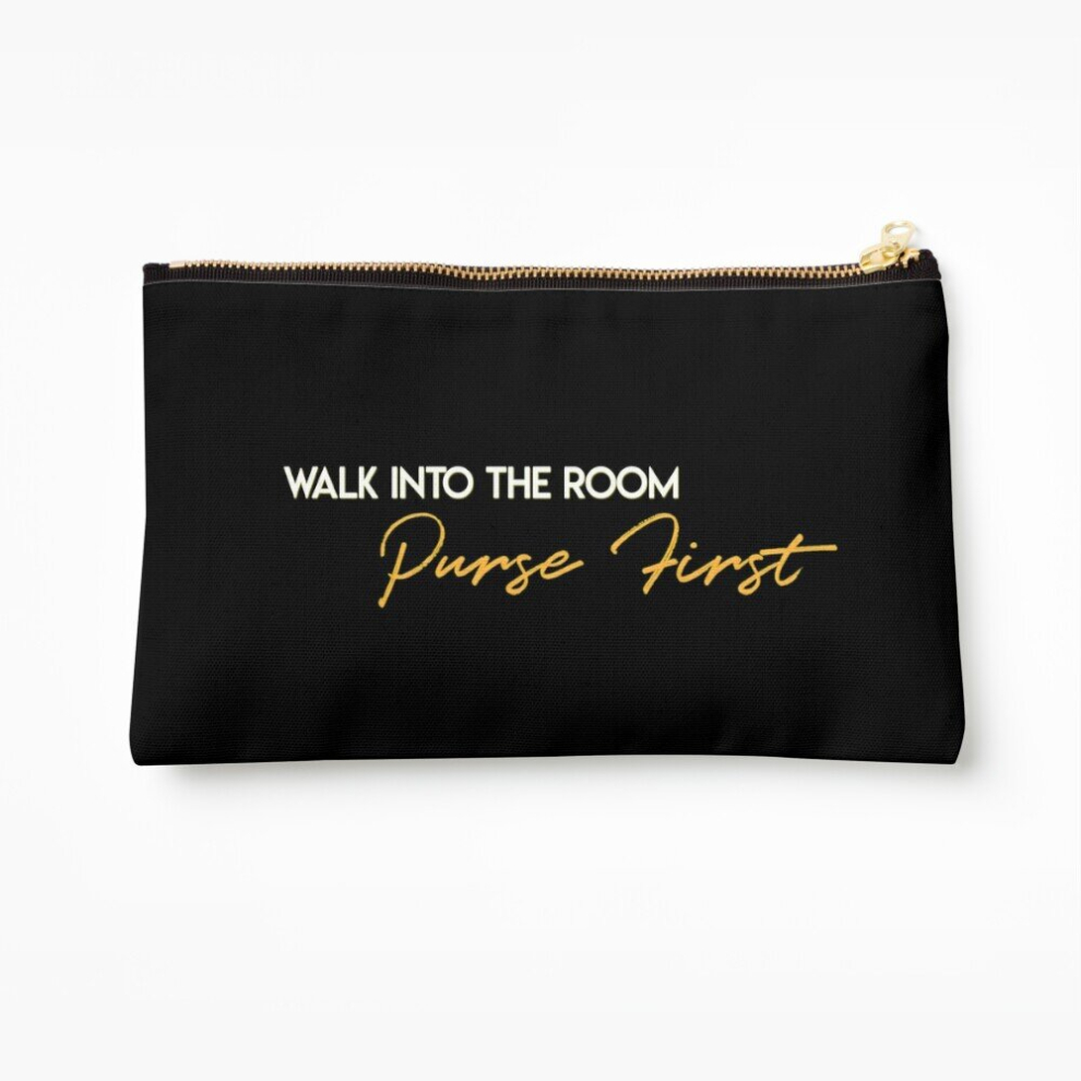 Whibos Makeup Bag Walk Into The Room, Purse First Cosmetic Organizer Tyvek Paper Bags Zipper Pouch