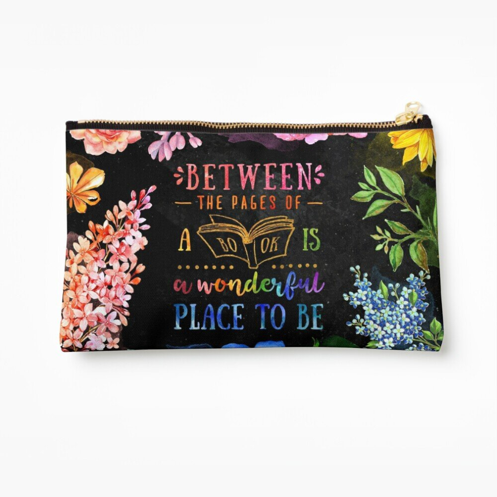 Whibos Black Makeup Bag Between The Pages (Black) Cosmetic Organizer Tyvek Paper Bags Zipper Pouch