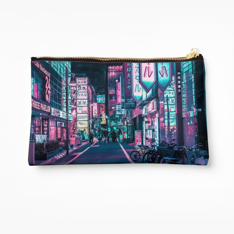 Whibos Makeup Bag Tokyo - A Neon Wonderland Cosmetic Organizer Tyvek Paper Bags Zipper Pouch