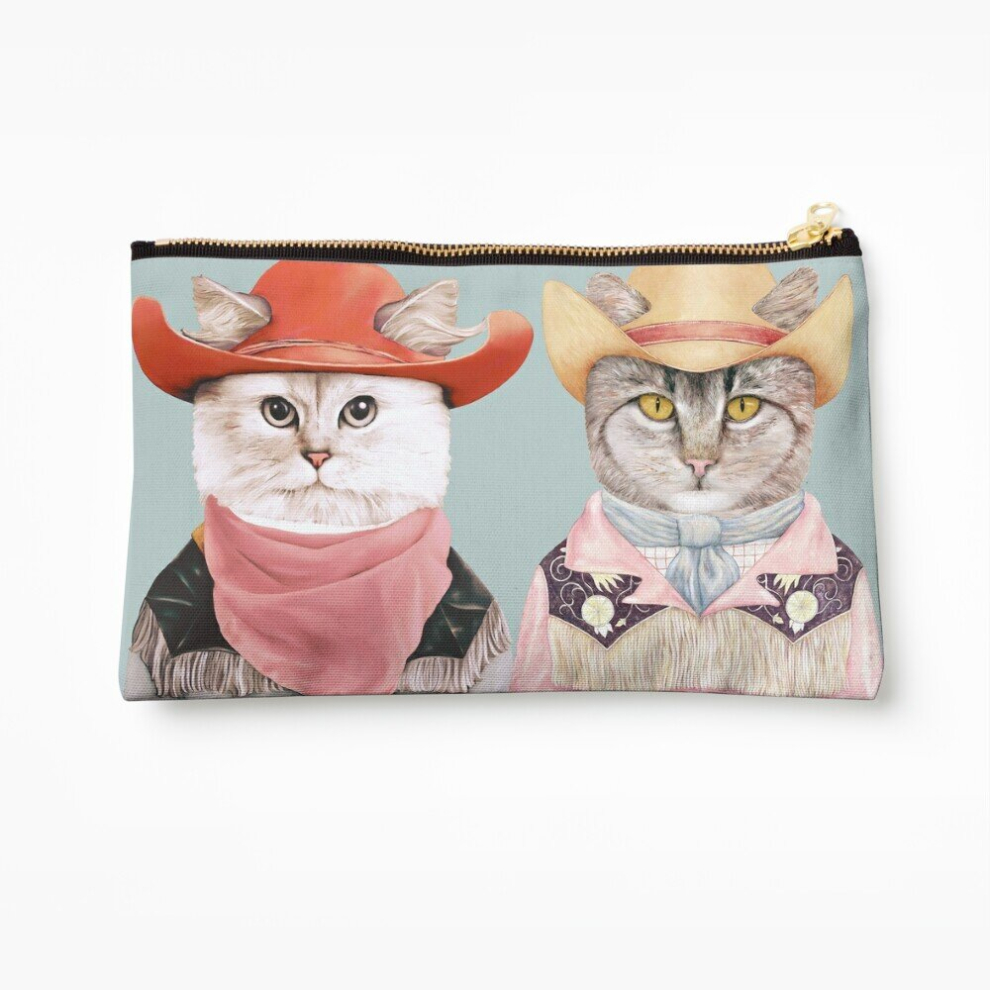 Whibos Makeup Bag Cowboy Cats Cosmetic Organizer Tyvek Paper Bags Zipper Pouch