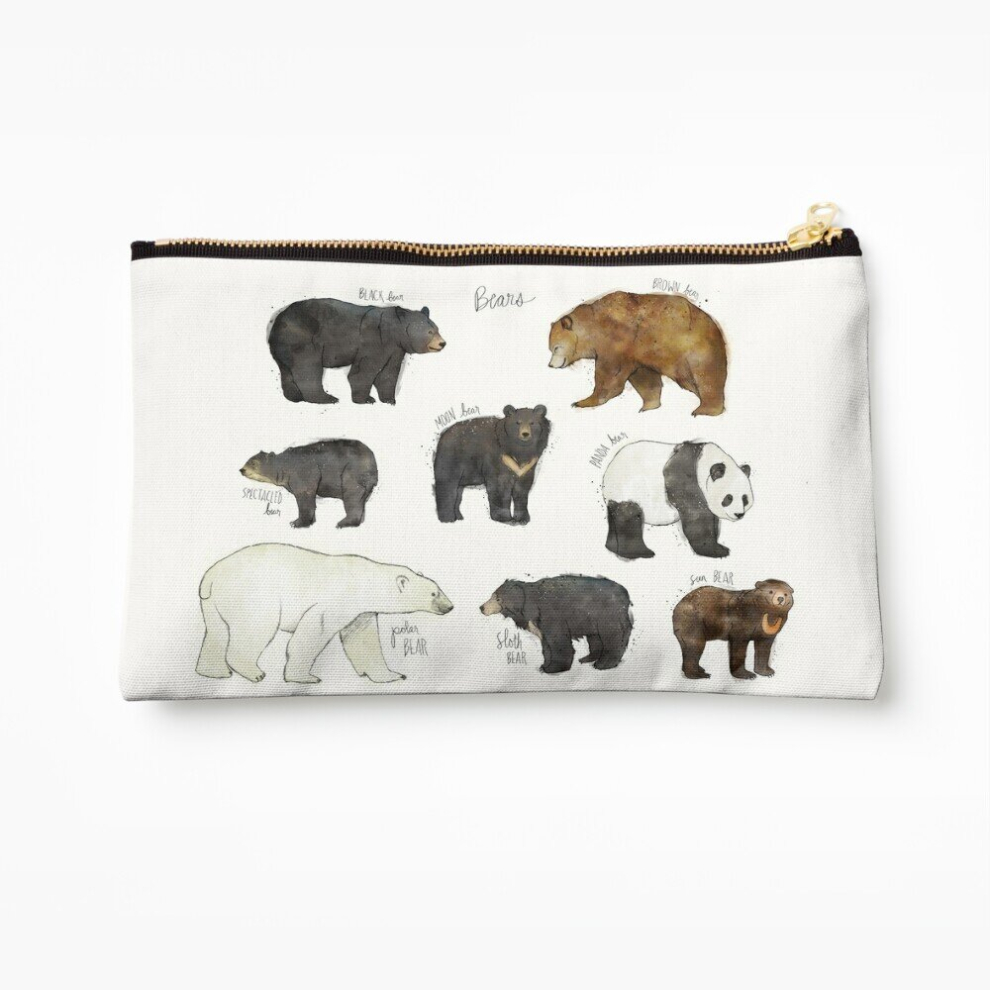 Whibos Makeup Bag Bears Cosmetic Organizer Tyvek Paper Bags Zipper Pouch