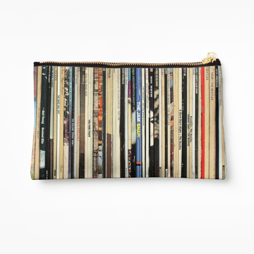 Whibos Makeup Bag Classic Rock Vinyl Records Cosmetic Organizer Tyvek Paper Bags Zipper Pouch