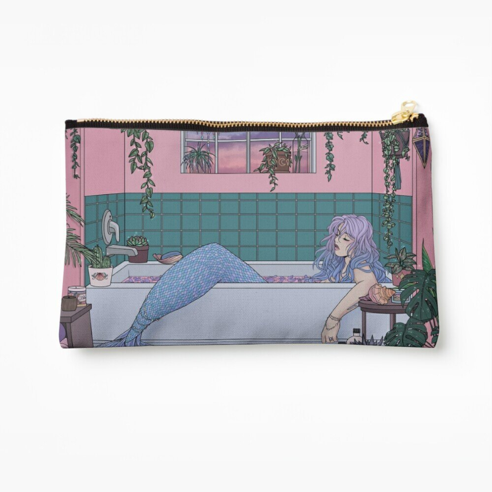 Whibos Makeup Bag Urban Mermaid Cosmetic Organizer Tyvek Paper Bags Zipper Pouch