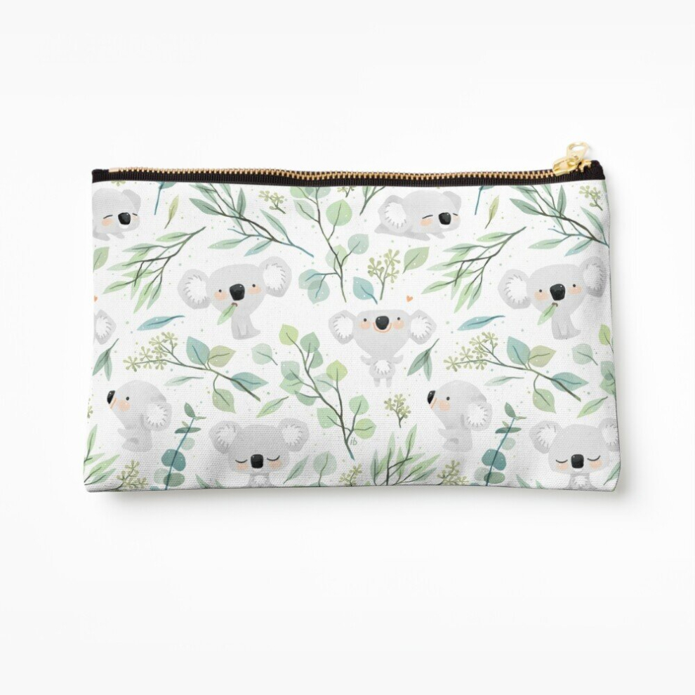 Whibos Makeup Bag Koala And Eucalyptus Pattern Cosmetic Organizer Tyvek Paper Bags Zipper Pouch
