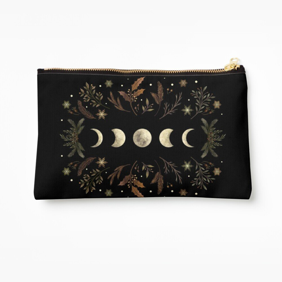Whibos Brown Makeup Bag Moonlit Garden-Winter Cosmetic Organizer Tyvek Paper Bags Zipper Pouch
