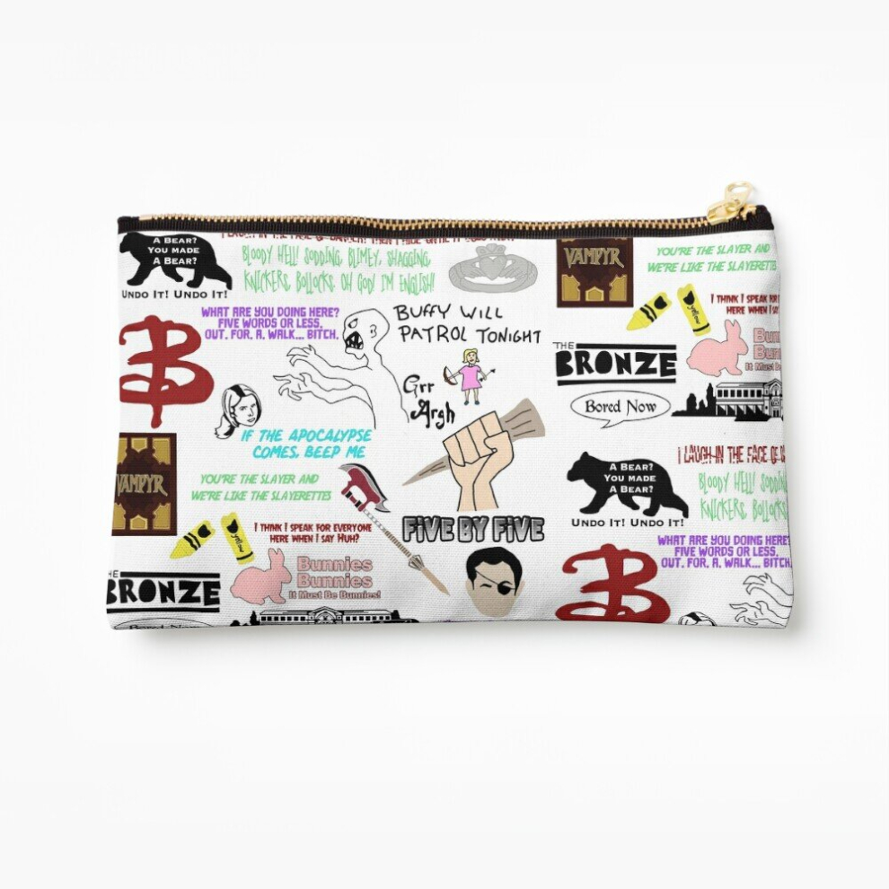 Whibos Makeup Bag Buffy The Vampire Slayer Collage Cosmetic Organizer Tyvek Paper Bags Zipper Pouch