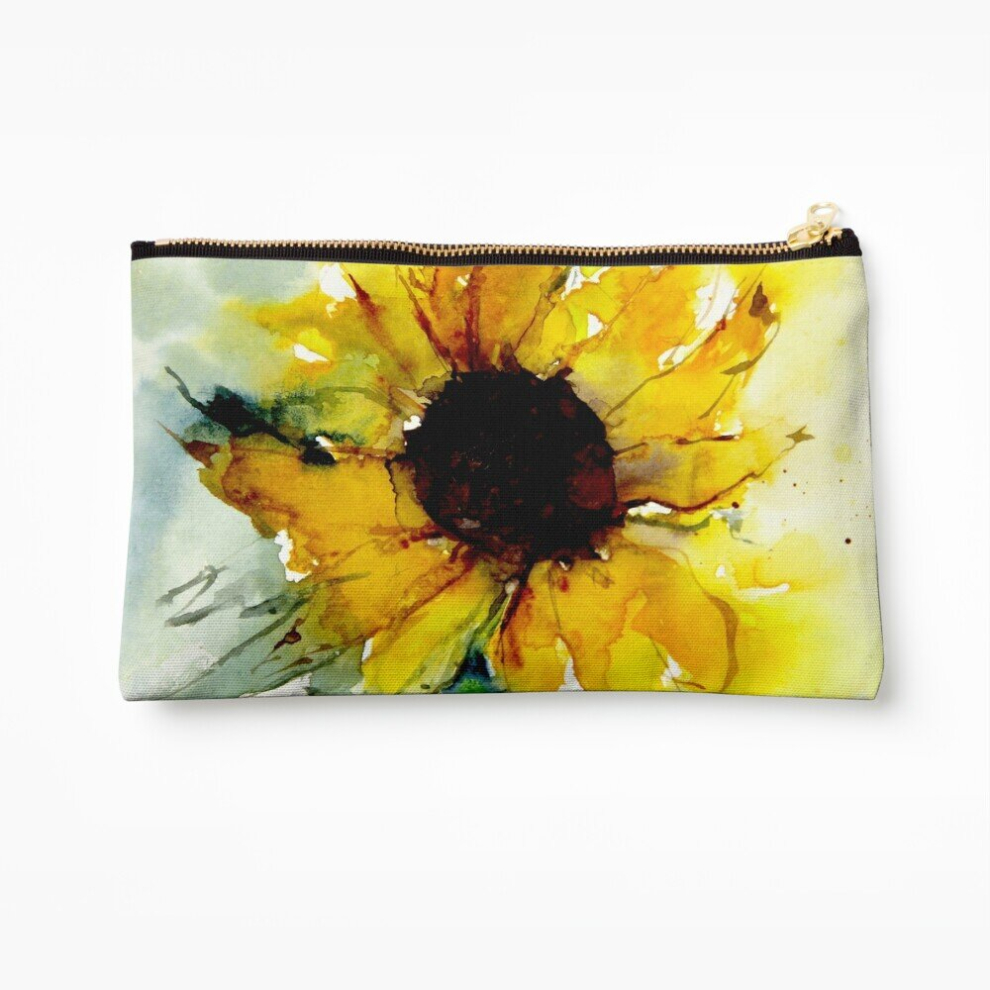 Whibos Makeup Bag Sunflower Cosmetic Organizer Tyvek Paper Bags Zipper Pouch