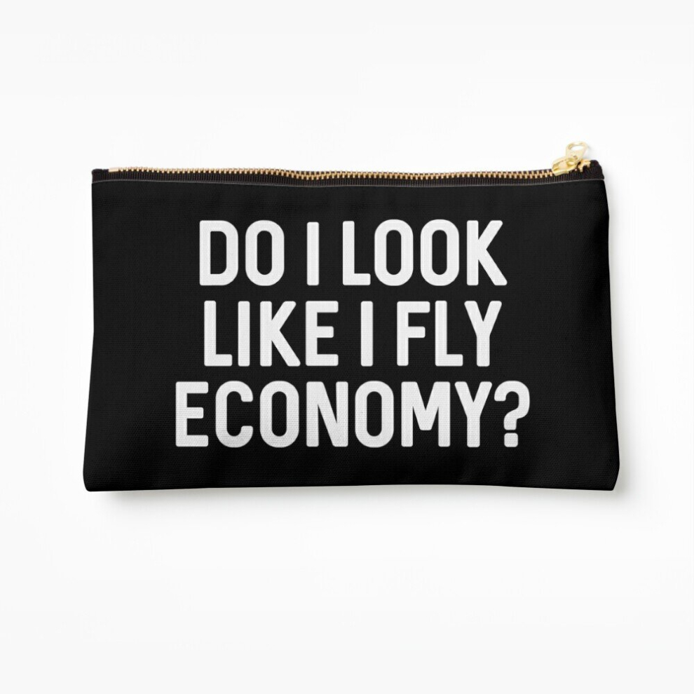 Makeup Bag Do I look like I fly Economy? Cosmetic Organizer Tyvek Paper Bags Zipper Pouch