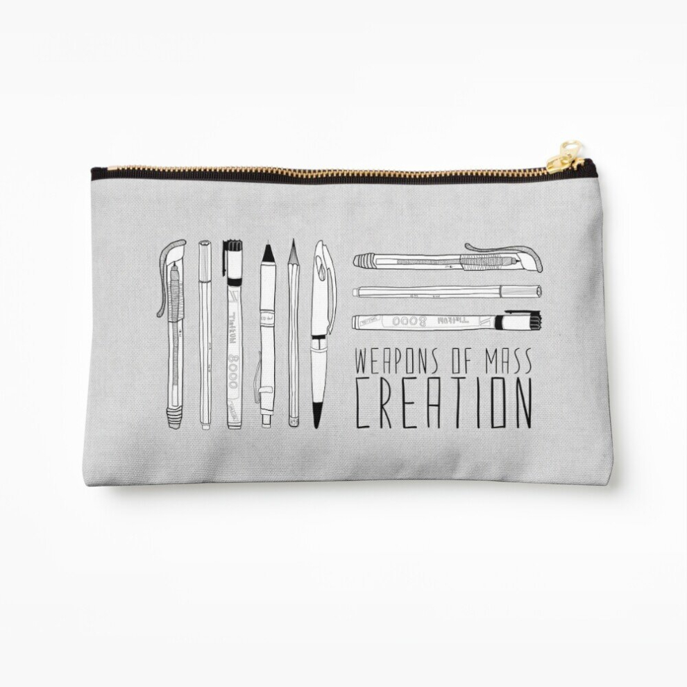Whibos Grey Makeup Bag Weapons Of Mass Creation (On ) Cosmetic Organizer Tyvek Paper Bags Zipper Pouch