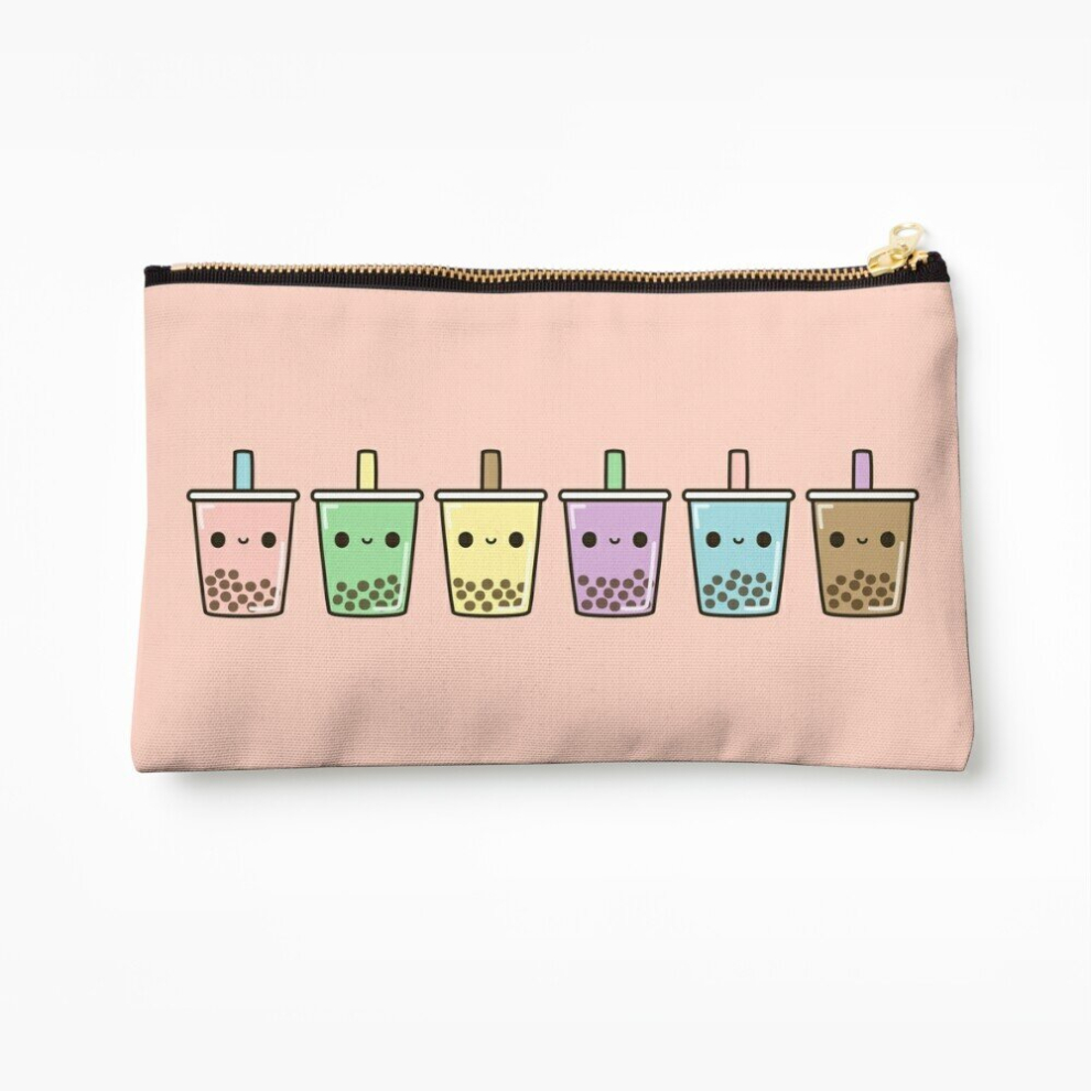 Whibos Makeup Bag Bubble Tea Cosmetic Organizer Tyvek Paper Bags Zipper Pouch
