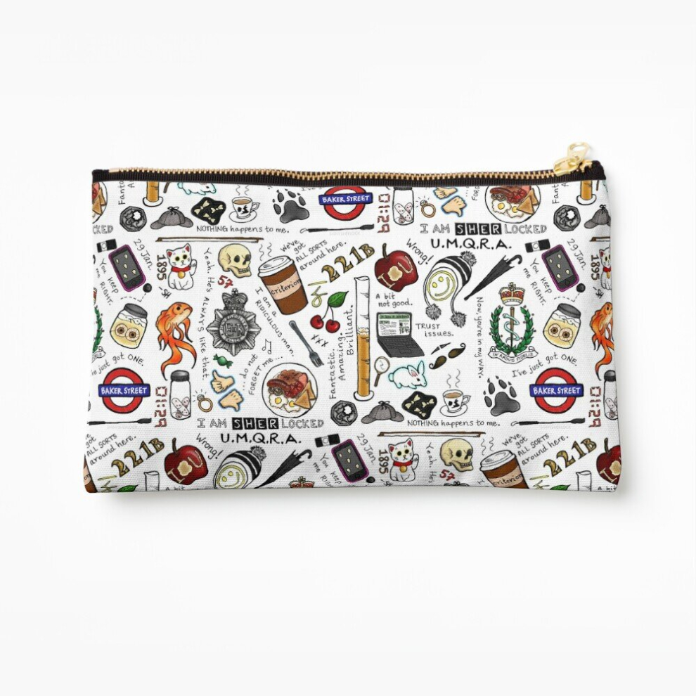Whibos Makeup Bag Sherlock Collage (Color) Cosmetic Organizer Tyvek Paper Bags Zipper Pouch