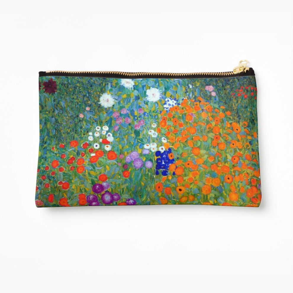 Whibos Makeup Bag Gustav Klimt Flower Garden Cosmetic Organizer Tyvek Paper Bags Zipper Pouch