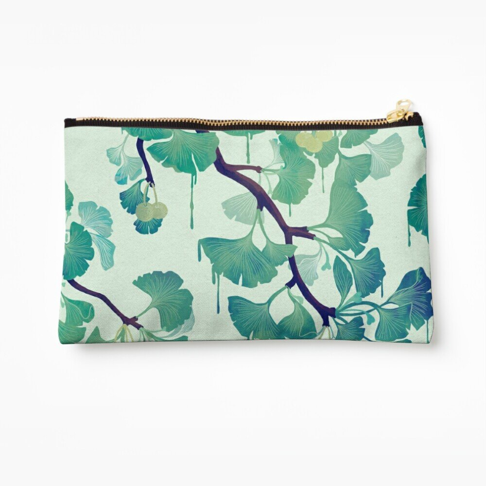 Whibos Green Makeup Bag O Ginkgo (In ) Cosmetic Organizer Tyvek Paper Bags Zipper Pouch