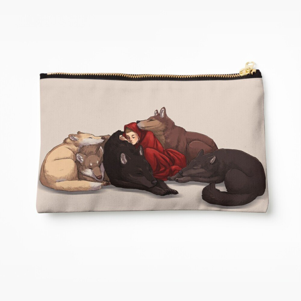 Whibos Makeup Bag Wolf Pack Cosmetic Organizer Tyvek Paper Bags Zipper Pouch