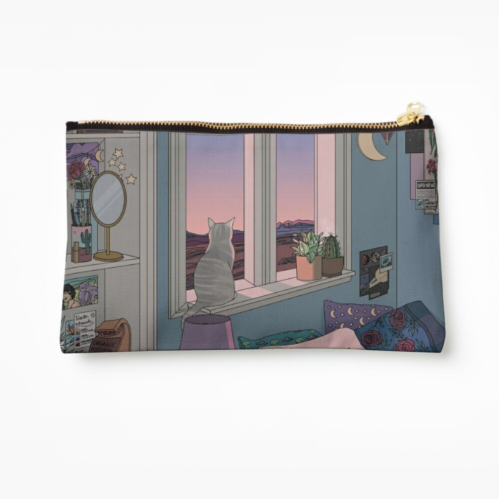 Whibos Makeup Bag Early Morning Cosmetic Organizer Tyvek Paper Bags Zipper Pouch