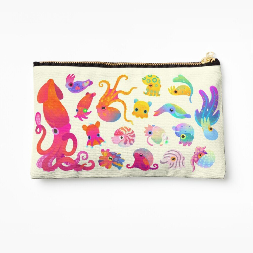 Whibos Makeup Bag Cephalopod - Pastel Cosmetic Organizer Tyvek Paper Bags Zipper Pouch